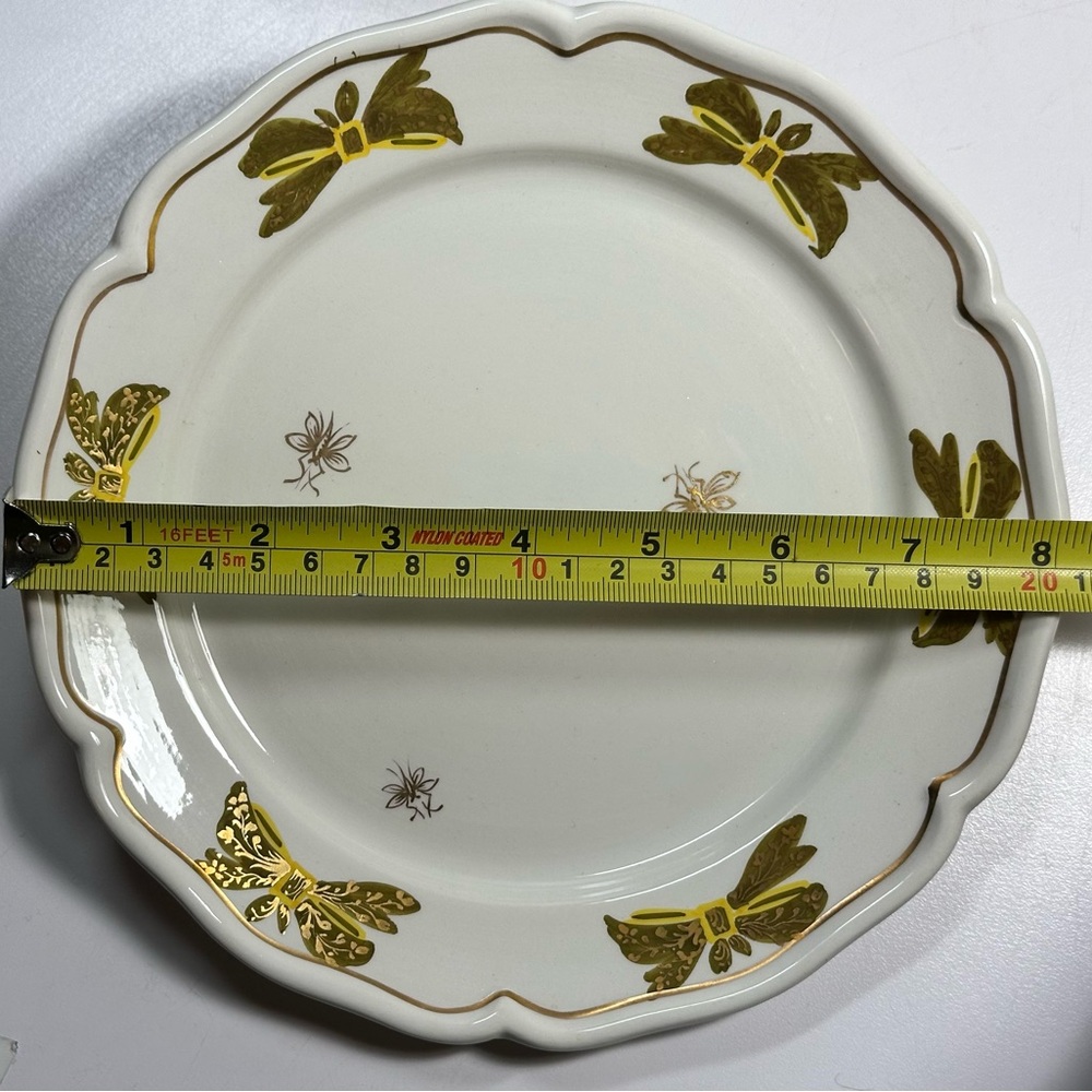 13pc (12+1) Antique Tiffany & Co. 8” Plates Dragonfly/Butterfly/ Bows Numbered - Picture 13 of 15